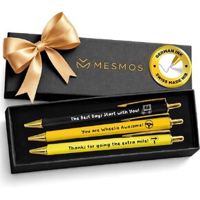 MESMOS 3pcs High End Premium School Bus Driver Appreciation Gifts, Smooth Writing Pens for Men Women, Cute Pens, School Bus Driver Gifts, A Special Thank You Gift for Transport Professionals in Saudi Arabia