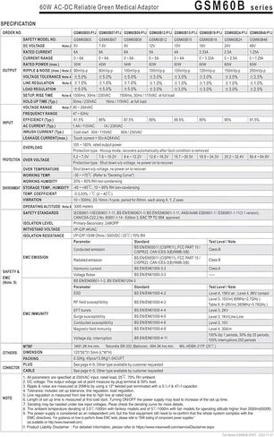 GSM60B05-P1J GSM60B09-P1J GSM60B12-P1J GSM60B15-P1J GSM60B24-P1J مصدر طاقة 60 واط (GSM60B05-P1J) in Kuwait