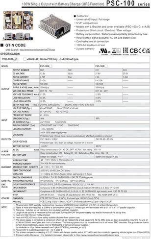 100W Single Output with Battery Charger PSC-100A PSC-100B Power Supply(PSC-100A) in Kuwait