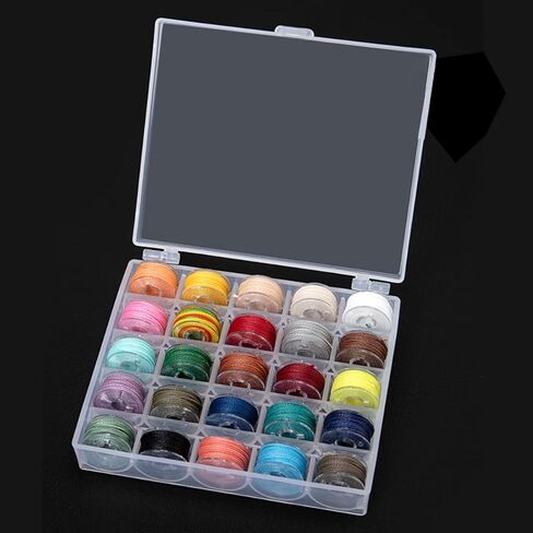 WUTA Round Wax Thread Kit 25 Colors Mini Bobbin Thread Handmade DIY Leather Sewing Braided Rope Bracelet Line for Embroidery and Sewing (0.65 mm) in Saudi Arabia
