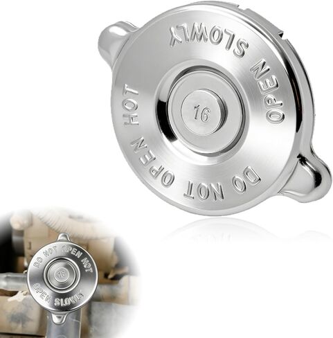 1 Pack 16 PSI Radiator Cap, Stainless Steel Dual Lug Design Radiator Cover, Leak-Proof Engine Coolant Reservoir Cap Replacement, Compatible with Most Vehicles (Silver) in Saudi Arabia
