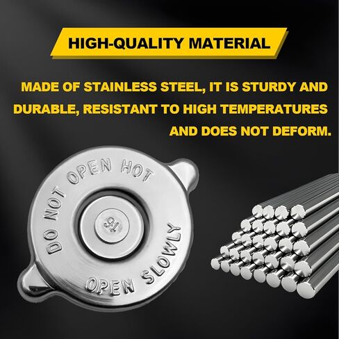 1 Pack 16 PSI Radiator Cap, Stainless Steel Dual Lug Design Radiator Cover, Leak-Proof Engine Coolant Reservoir Cap Replacement, Compatible with Most Vehicles (Silver) in Saudi Arabia