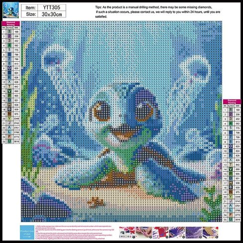 Diosedyer 5D Diamond Painting Kit Cute Baby Sea Turtle, Full Round Drill Underwater Ocean Scene with Jellyfish & Seaweed Diamond Art, DIY Marine Life Craft for Kids Adults Gift 11.8x11.8 inch in Saudi Arabia