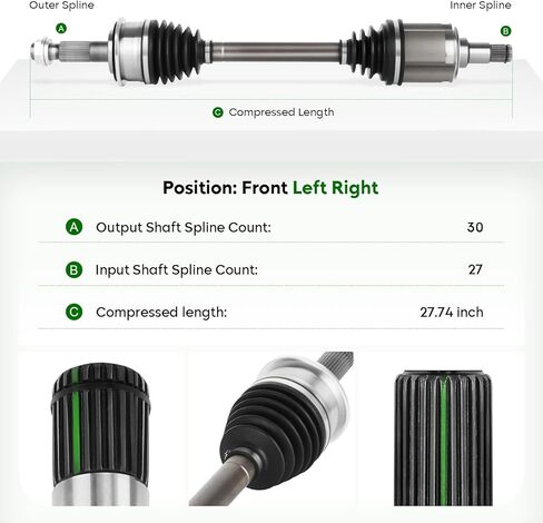 Front Left or Right Side CV Axle Shaft Assembly Fit for Toyota Tundra 2000-2006 4WD,Sequoia 2001-2007 4WD,Replace for 66-5194 in Kuwait