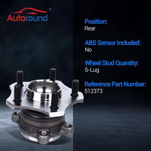 Autoround 512373 AWD محمل العجلات الخلفية ومجموعة المحور مناسب لـ 2011-2014 Nissan Juke، 2008-2013 Rogue، 5 العروات غير ABS in Kuwait