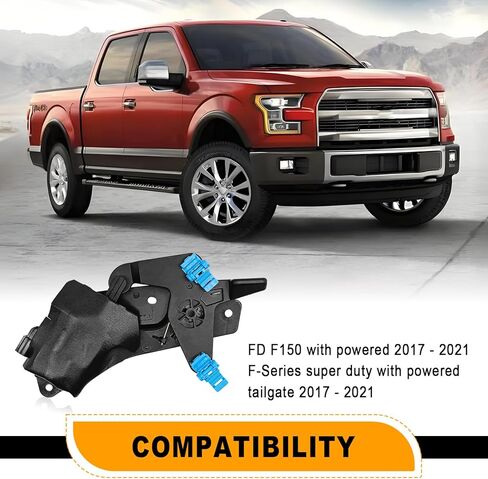 توافق مشغل قفل الباب الخلفي الذي يعمل بالطاقة لشاحنات Ford F150 2017-2021، F250 F350 Super Duty 2017-2020، F450، F550، استبدال GC3Z9943170E، استعادة وظيفة قفل الباب الخلفي السلس in Kuwait