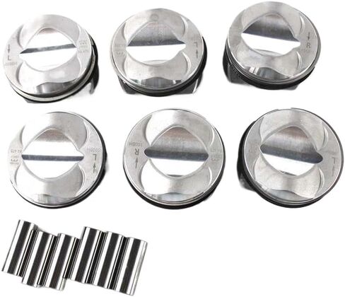 6-Piece Piston and Ring Set with 84.5mm Standard Bore Size for A6 A7 A8 2.8L FSI V6 Engines BDX CCDA CCEA in Saudi Arabia