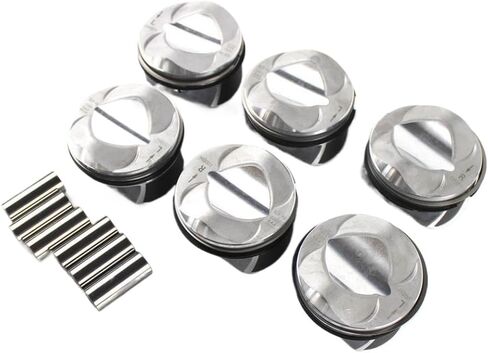 6-Piece Piston and Ring Set with 84.5mm Standard Bore Size for A6 A7 A8 2.8L FSI V6 Engines BDX CCDA CCEA in Saudi Arabia