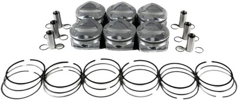 6-Piece Piston and Ring Set with 84.5mm Standard Bore Size for A6 A7 A8 2.8L FSI V6 Engines BDX CCDA CCEA in Saudi Arabia