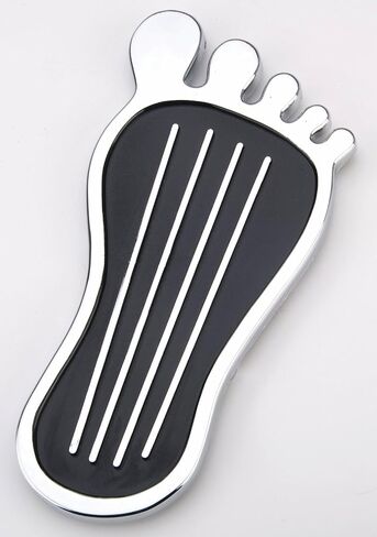 JEGS Foot Shaped Gas Pedal Cover | Fits Accelerator Pedals Up To 2in.Wide | Polished Die-Cast Aluminum With Black Inlay Construction | Optional Matching Floor Dimmer Switch Cover Available Separately in Kuwait