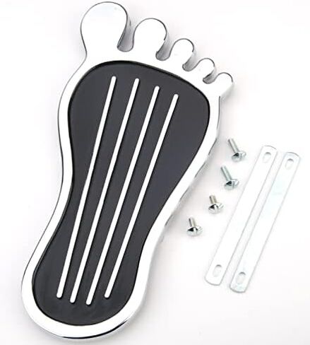 JEGS Foot Shaped Gas Pedal Cover | Fits Accelerator Pedals Up To 2in.Wide | Polished Die-Cast Aluminum With Black Inlay Construction | Optional Matching Floor Dimmer Switch Cover Available Separately in Kuwait