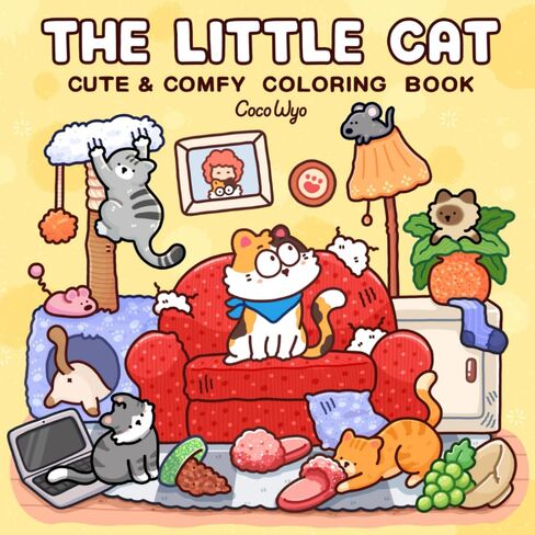 The Little Cat: Cozy Life of Kitty Coloring Book for Adults and Teens (Cozy & Cute Coloring) in Kuwait
