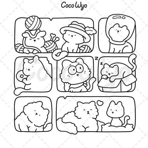 The Little Cat: Cozy Life of Kitty Coloring Book for Adults and Teens (Cozy & Cute Coloring) in Kuwait