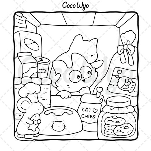 The Little Cat: Cozy Life of Kitty Coloring Book for Adults and Teens (Cozy & Cute Coloring) in Kuwait