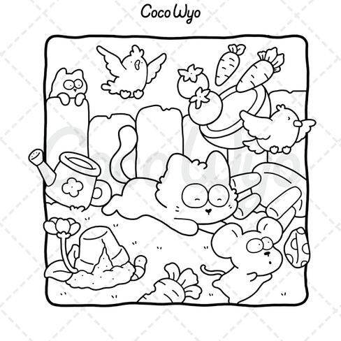 The Little Cat: Cozy Life of Kitty Coloring Book for Adults and Teens (Cozy & Cute Coloring) in Kuwait