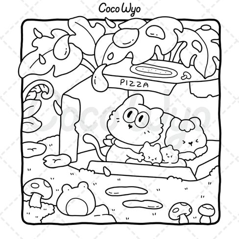 The Little Cat: Cozy Life of Kitty Coloring Book for Adults and Teens (Cozy & Cute Coloring) in Kuwait