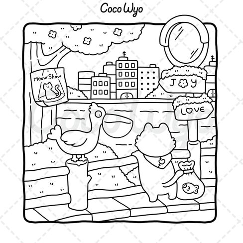 The Little Cat: Cozy Life of Kitty Coloring Book for Adults and Teens (Cozy & Cute Coloring) in Kuwait