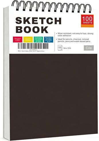 Cile Mixed Media Sketchbook–12x9 Inch,100 Sheets,100gsm Acid-Free Paper,Perfect for Drawing and Sketching with Tracing and Pastel Papers in Saudi Arabia