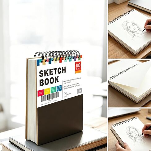 Cile Mixed Media Sketchbook–12x9 Inch,100 Sheets,100gsm Acid-Free Paper,Perfect for Drawing and Sketching with Tracing and Pastel Papers in Saudi Arabia