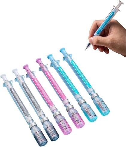 2026 New Creative Syringe Shaped Gel Ink Pens for Funny 0.38mm Black Ink, Quick Drying, Ergonomic Grip, Novelty Office Supplies for Daily Writing & Gift in Kuwait