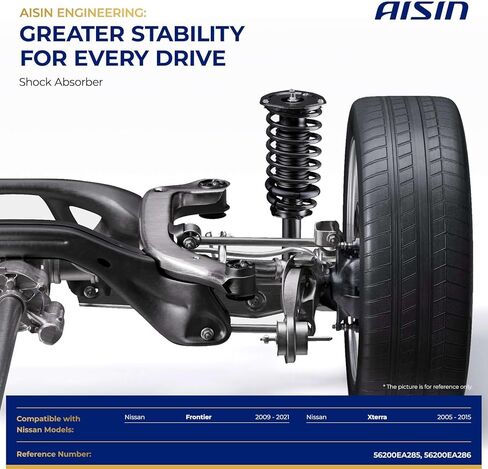 AISIN AFTERMARKET SABN-01467 Set of 2 Rear Suspension Shock Absorber - Compatible with Nissan Frontier 2009-2021, Xterra 2005-2015 in Kuwait