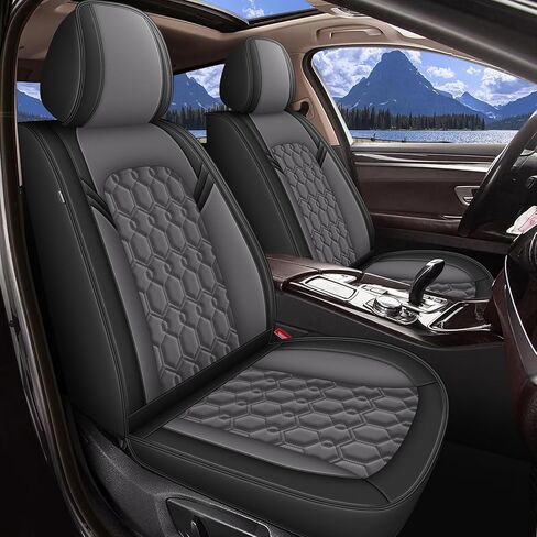 أغطية مقاعد السيارة مناسبة لسيارة Ford Explorer 2004-2025 2026 مجموعة كاملة من وسائد المقاعد المقاومة للماء وأغطية مقاعد السيارات الجلدية الفاخرة مع واقيات مقاعد بأنماط جميلة (5 مقاعد، أسود ورمادي) in Kuwait