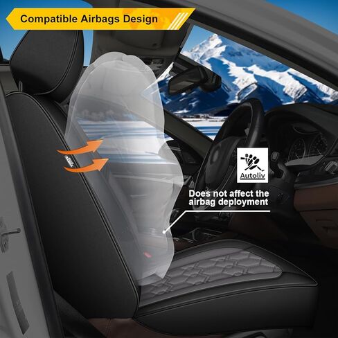 أغطية مقاعد السيارة مناسبة لسيارة Ford Explorer 2004-2025 2026 مجموعة كاملة من وسائد المقاعد المقاومة للماء وأغطية مقاعد السيارات الجلدية الفاخرة مع واقيات مقاعد بأنماط جميلة (5 مقاعد، أسود ورمادي) in Kuwait