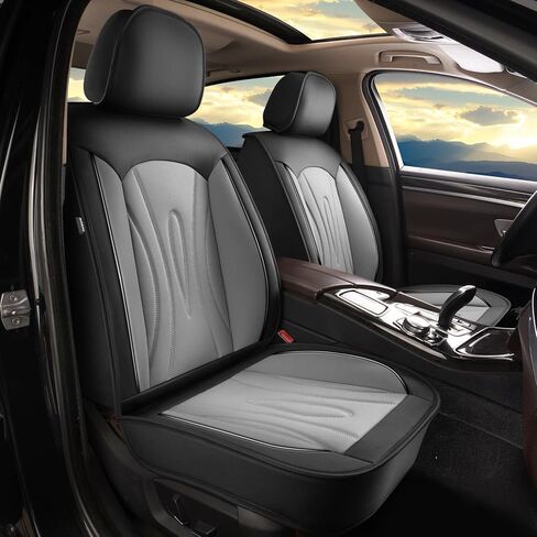 أغطية مقاعد السيارة مناسبة لسيارة Ford Explorer 2004-2025 2026 مجموعة كاملة من وسائد المقاعد المقاومة للماء وأغطية مقاعد السيارات الجلدية الفاخرة مع واقيات مقاعد بأنماط جميلة (5 مقاعد، أسود ورمادي) in Kuwait