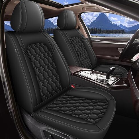 أغطية مقاعد السيارة مناسبة لسيارة Ford Explorer 2004-2025 2026 مجموعة كاملة من وسائد المقاعد المقاومة للماء وأغطية مقاعد السيارات الجلدية الفاخرة مع واقيات مقاعد بأنماط جميلة (5 مقاعد، أسود ورمادي) in Kuwait