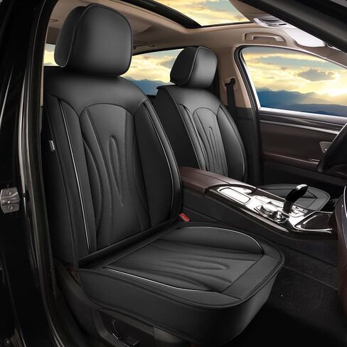 أغطية مقاعد السيارة مناسبة لسيارة Ford Explorer 2004-2025 2026 مجموعة كاملة من وسائد المقاعد المقاومة للماء وأغطية مقاعد السيارات الجلدية الفاخرة مع واقيات مقاعد بأنماط جميلة (5 مقاعد، أسود ورمادي) in Kuwait