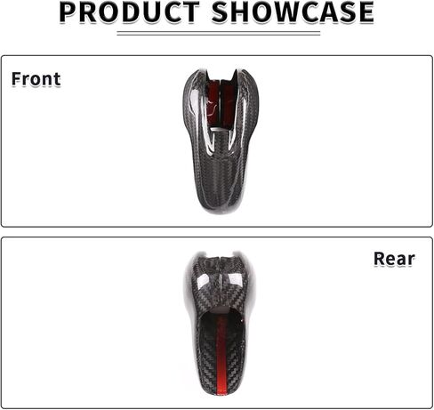 Real Carbon Fiber Gear Shift Head Knob Decoration Cover Protector for Porsche Macan Panamera Cayman Boxster 911 718 2009-2020 Car Interior Accessories (Black Carbon Fiber) in Saudi Arabia