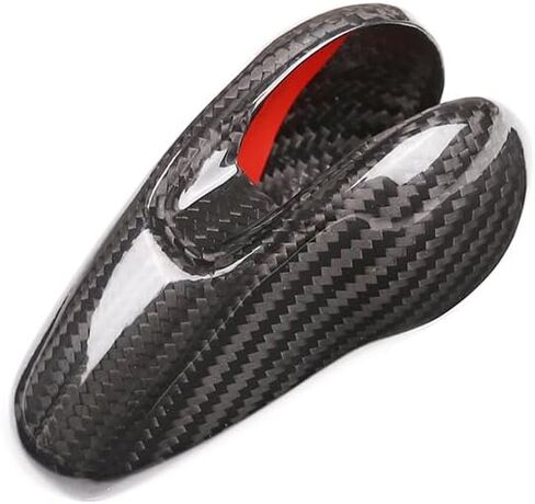Real Carbon Fiber Gear Shift Head Knob Decoration Cover Protector for Porsche Macan Panamera Cayman Boxster 911 718 2009-2020 Car Interior Accessories (Black Carbon Fiber) in Saudi Arabia