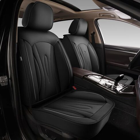 أغطية مقاعد السيارة مناسبة لسيارة Ford Explorer 2004-2025 2026 مجموعة كاملة من وسائد المقاعد المقاومة للماء وأغطية مقاعد السيارات الجلدية الفاخرة مع واقيات مقاعد بأنماط جميلة (5 مقاعد، أسود ورمادي) in Kuwait