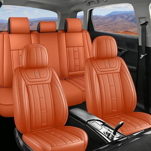 Car Seat Cover for Toyota Highlander 2001-2026 Waterproof Nappa Faux Leather Car Seat Protector Stylish Seat Covers for Car, Non-Slip and Airbag Compatible, Interior Accessories(Gray) in Saudi Arabia