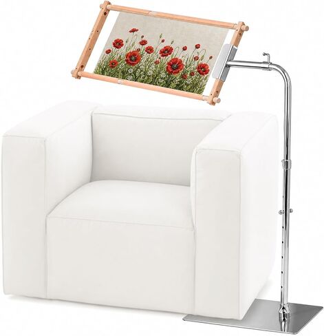 Rotating Adjustable Embroidery Floor Rack with Side Clamp, Metal Needlepoint Support Compatible with Lowery, Fits Q-Snap Frames & 20 Inch Scroll Rods in Saudi Arabia