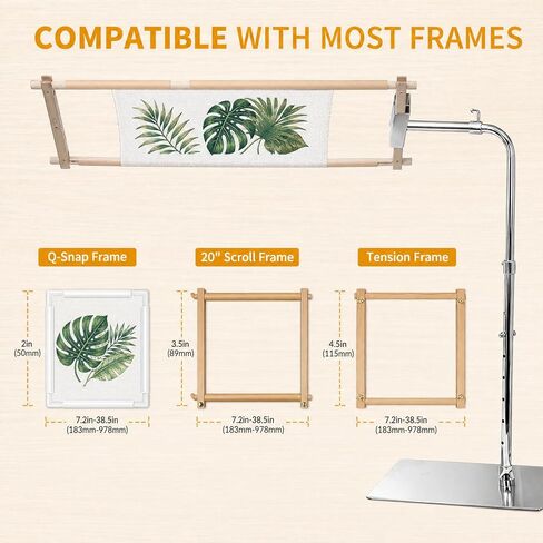Rotating Adjustable Embroidery Floor Rack with Side Clamp, Metal Needlepoint Support Compatible with Lowery, Fits Q-Snap Frames & 20 Inch Scroll Rods in Saudi Arabia