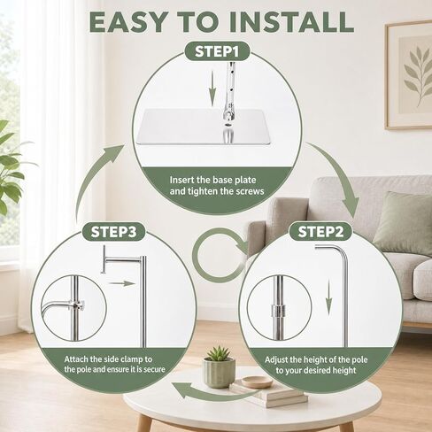 Rotating Adjustable Embroidery Floor Rack with Side Clamp, Metal Needlepoint Support Compatible with Lowery, Fits Q-Snap Frames & 20 Inch Scroll Rods in Saudi Arabia