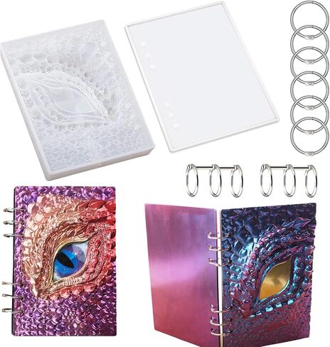 Note Book Cover Resin Molds, 2 Style A5 Note Book Cover, Resin Notebook Molds, Epoxy Resin Molds Silicone Casting with Book Rings for Notebook Epoxy Resin DIY in Kuwait