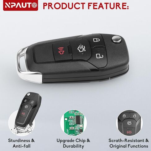 استبدال مفتاح Fob يناسب Ford Fusion 2013 2014 2015 2016 2017، مفتاح إشعال السيارة بالتحكم عن بعد للدخول بدون مفتاح، N5F-A08TAA، 164-R7986 in Kuwait