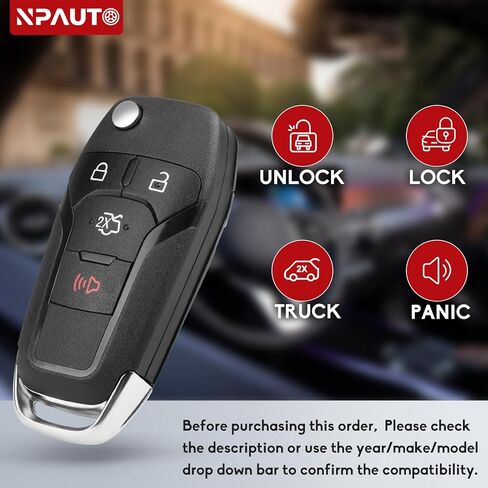استبدال مفتاح Fob يناسب Ford Fusion 2013 2014 2015 2016 2017، مفتاح إشعال السيارة بالتحكم عن بعد للدخول بدون مفتاح، N5F-A08TAA، 164-R7986 in Kuwait