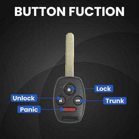 4-Button Remote Head Key/Compatible with Honda Accord Element 2003-2010 4-Button Remote Head Key / OUCG8D-380H-A (AFTERMARKET) in Saudi Arabia