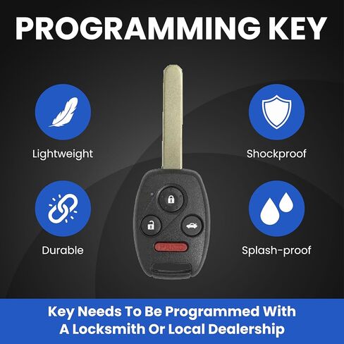 4-Button Remote Head Key/Compatible with Honda Accord Element 2003-2010 4-Button Remote Head Key / OUCG8D-380H-A (AFTERMARKET) in Saudi Arabia
