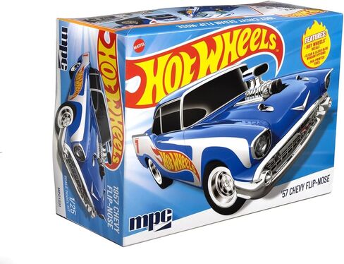 MPC Hot Wheels 1957 Chevy Flip-Nose Model Kit – 1:25 Scale Gasser, Flip Front End, V8 Engine, 87 Parts, Skill Level 2 (Paint & Glue Required) in Kuwait