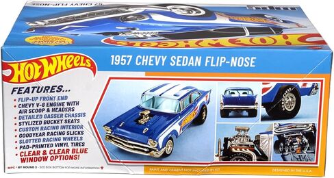 MPC Hot Wheels 1957 Chevy Flip-Nose Model Kit – 1:25 Scale Gasser, Flip Front End, V8 Engine, 87 Parts, Skill Level 2 (Paint & Glue Required) in Kuwait