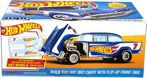 MPC Hot Wheels 1957 Chevy Flip-Nose Model Kit – 1:25 Scale Gasser, Flip Front End, V8 Engine, 87 Parts, Skill Level 2 (Paint & Glue Required) in Kuwait