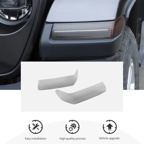 CheroCar Smoked Black Turn Signal Light Cover Front Side Turn Light Eyebrow Light Cover Trim Frame Fit for 2018-2025 Jeep Wrangler JL JLU & 2020-2025+Gladiator JT Exterior Accessories in Kuwait