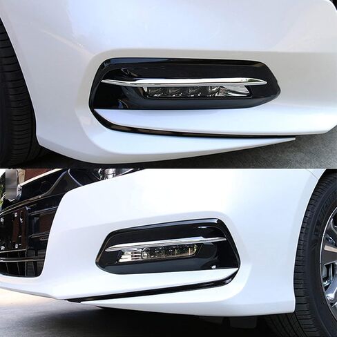 x xotic tech Exterior Front Fog Light Eyebrow Bezel Frame Cover Trim, Chrome, Compatible with Honda Accord 10th Gen 2018-2020 in Kuwait