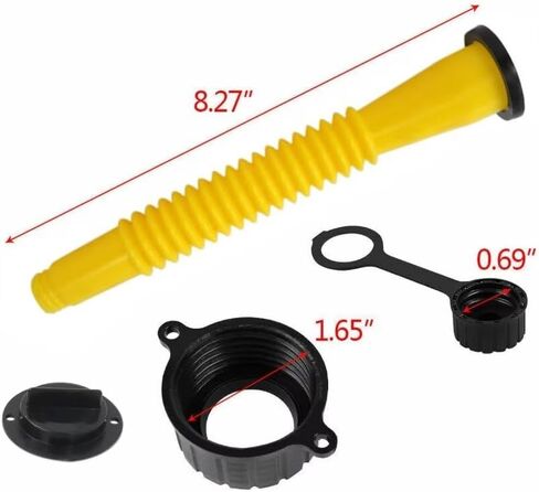 Xspeedonline 3 Set Gas Can Spout Replacement Kit Includes Pour Nozzle Spout Stopper Cap Gaskets Rear Vent Cap Update Old Style Plastic Fuel Diesel Cotainer for Blitz Rubbermain Essence Gott RotopaX in Kuwait