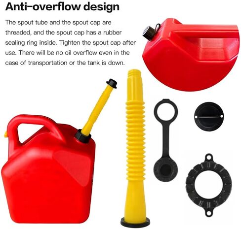 Xspeedonline 3 Set Gas Can Spout Replacement Kit Includes Pour Nozzle Spout Stopper Cap Gaskets Rear Vent Cap Update Old Style Plastic Fuel Diesel Cotainer for Blitz Rubbermain Essence Gott RotopaX in Kuwait