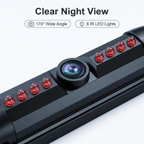 License Plate Frame Backup Camera 8 IR LEDs Night Vision Heavy Duty Metal Frame Waterproof Rear View Camera for Reversing Parking -Universal Fit for US Cars, Trucks, SUVs, Pickups in Saudi Arabia